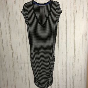 Athleta Gray/Black strip dress size M